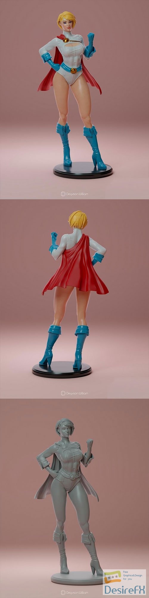 Power Girl 3D Print Model