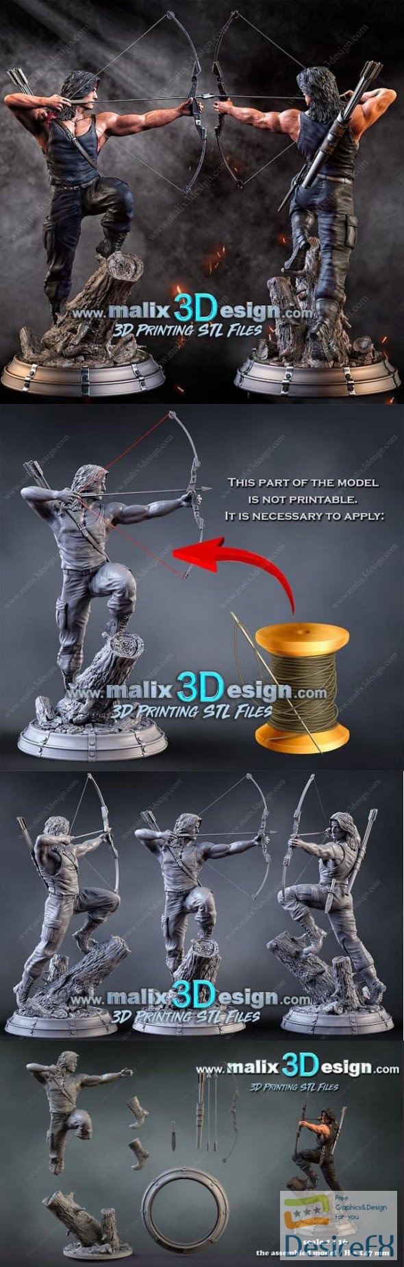 Rambo Sylvester Stallone 3D Print