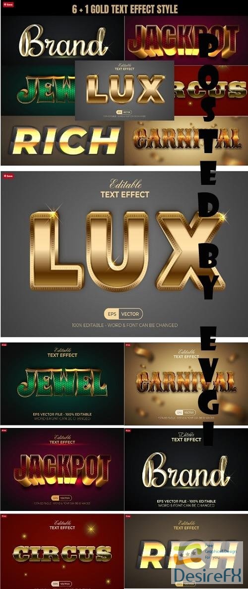 Set Gold Luxury Text Effect Style - 7178500