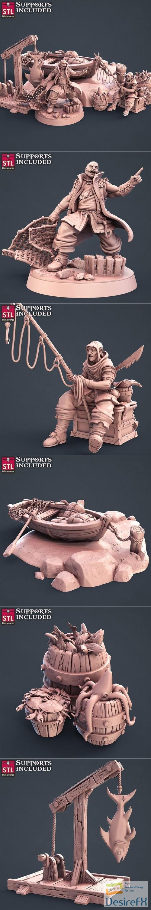 STL Miniatures - Fisherman Set – 3D Print