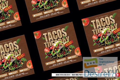 Tacos Tuesday Flyer Template 2 PSD