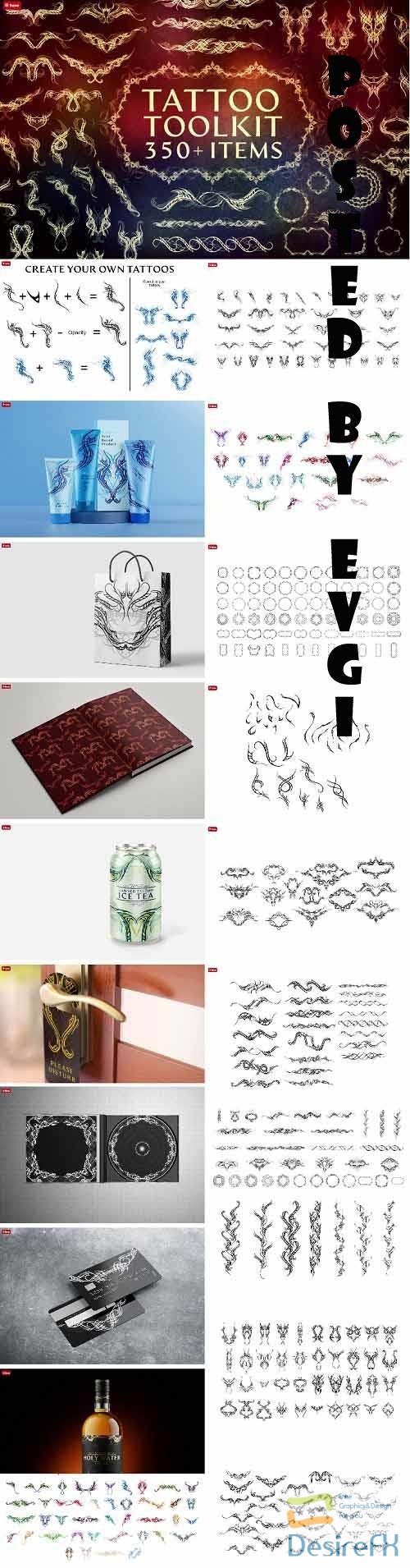 Tattoo Toolkit (Vector, PNG, Brushes) - 5559054