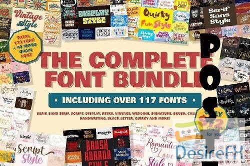 The Complete Font Bundle - 117 Premium Fonts