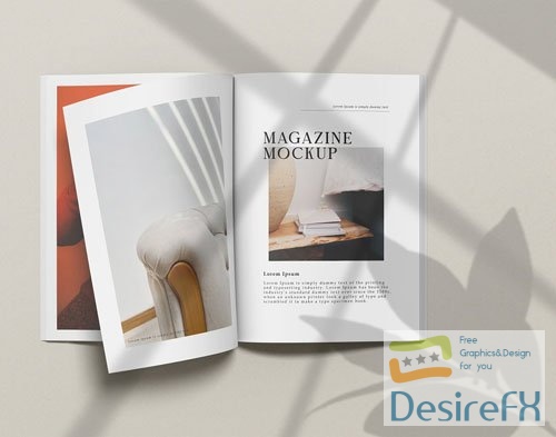 Top View of A4 Magazine PSD Mockup Template