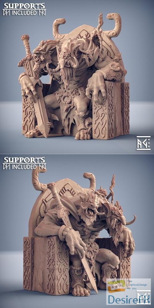 Trollking Drungvandel on his Throne – 3D Print