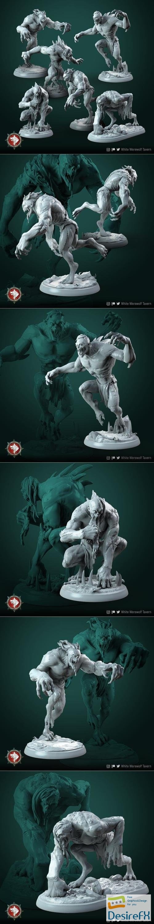 White Werewolf Tavern - Ghouls set 6 – 3D Print