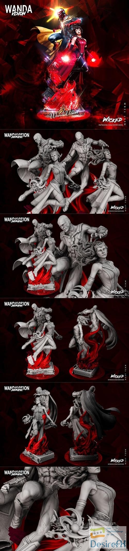 Wicked - Wanda and Visiom Sculpture Diorama – 3D Print
