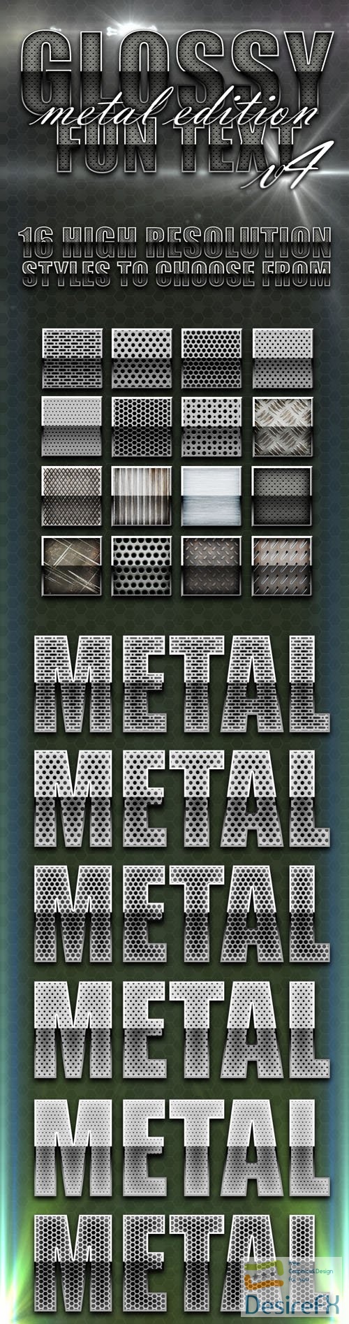 16 Glossy Metal Styles for Photoshop