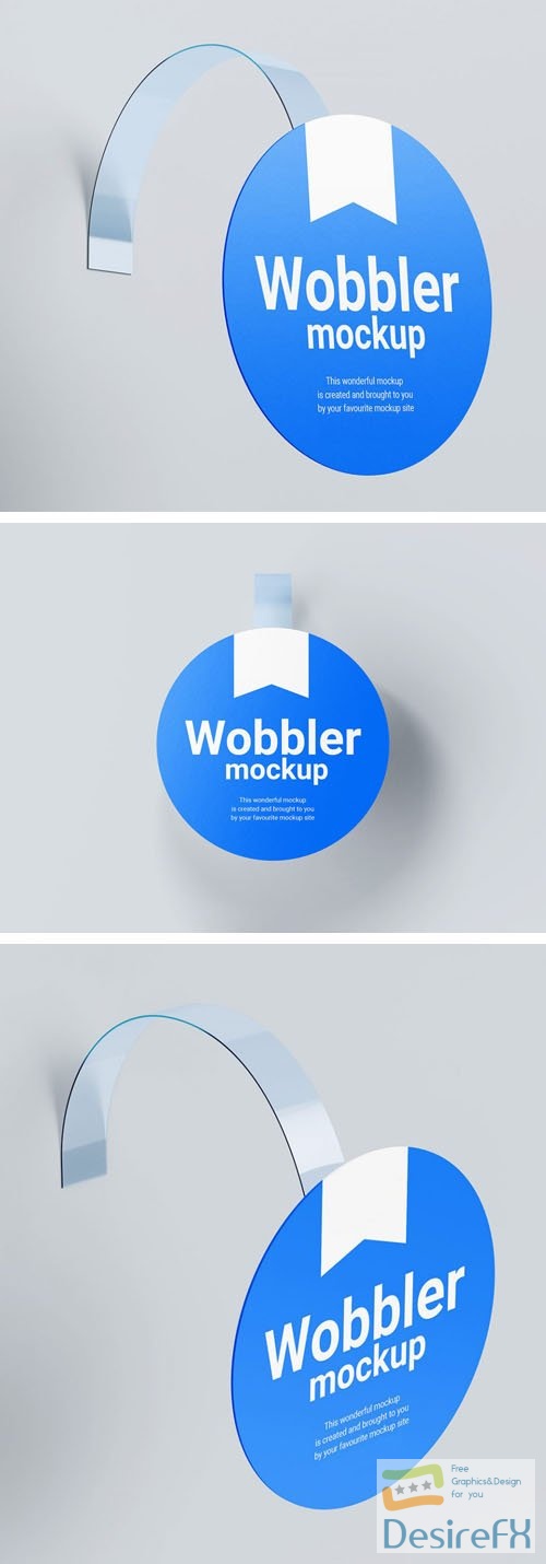 3 Angles Of Round Wobbler PSD Mockups Templates