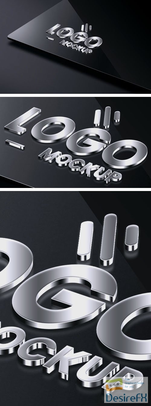 3D Brilliant Metal Logo PSD Mockup Template