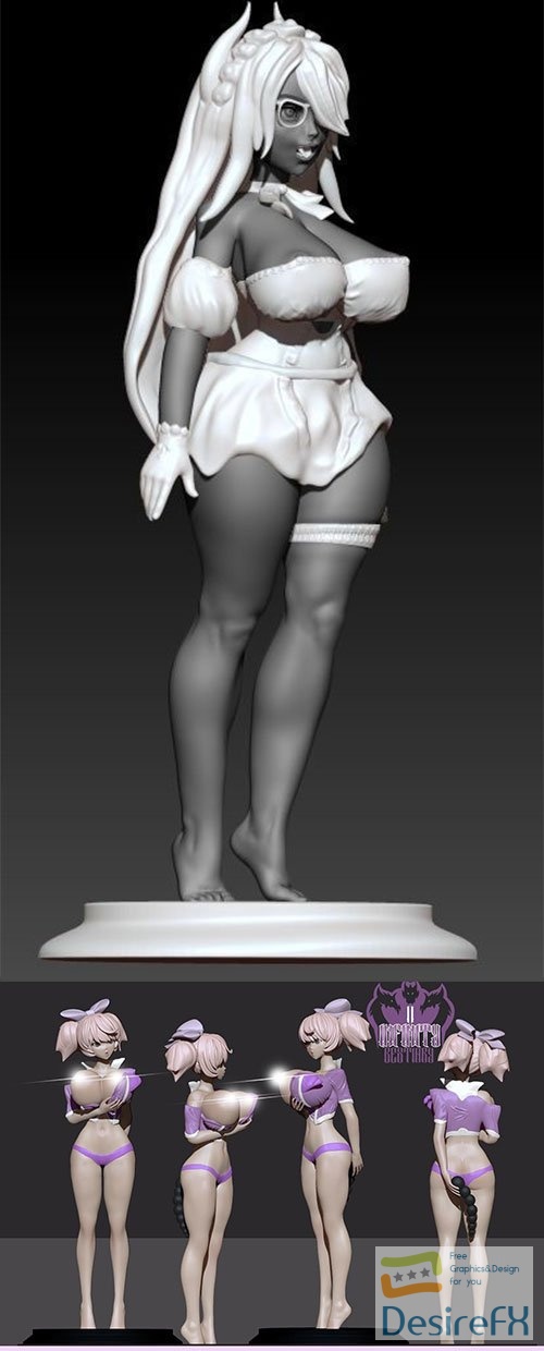 Anime Girl 3D Print Model