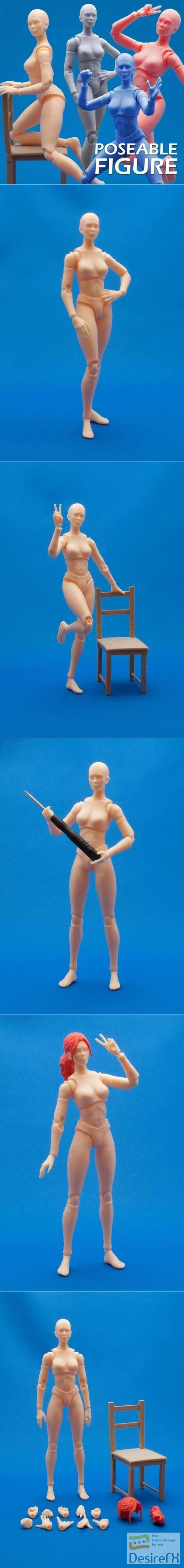 Articulated Poseable Female Figure – 3D Print