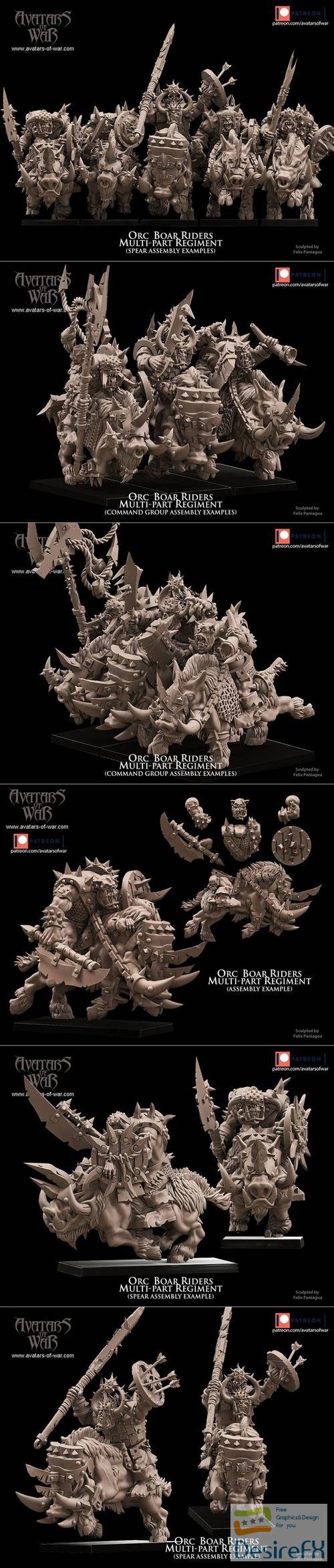 Avatars of War - Orc Boar Riders – 3D Print