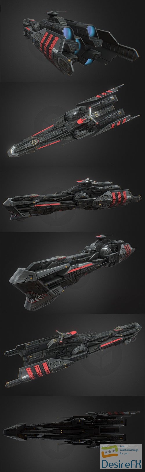 Battleships - Falcatus 3D Model