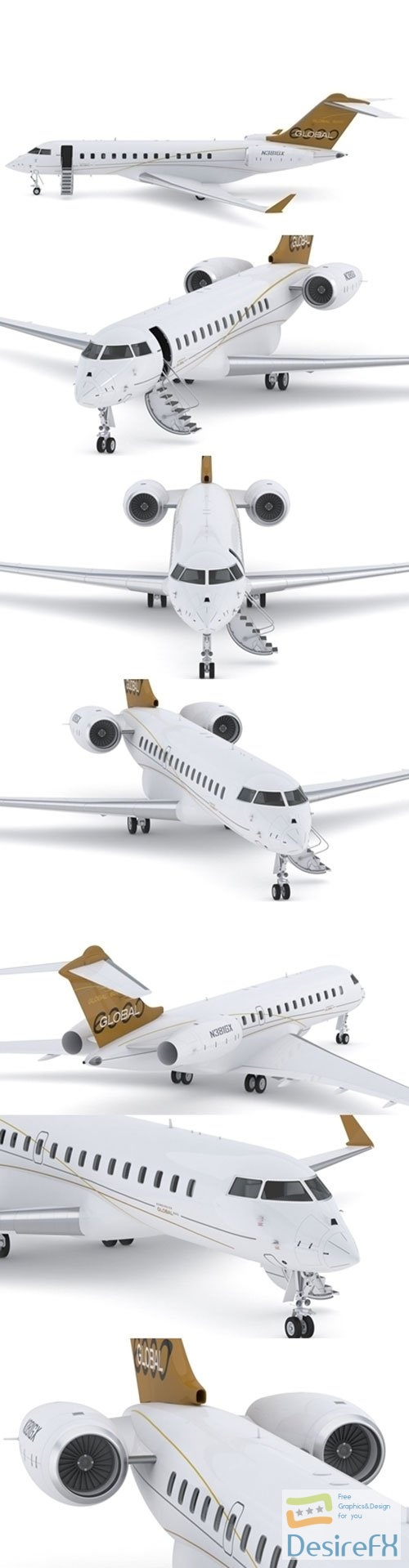 Bombardier Global 6000 3D Model