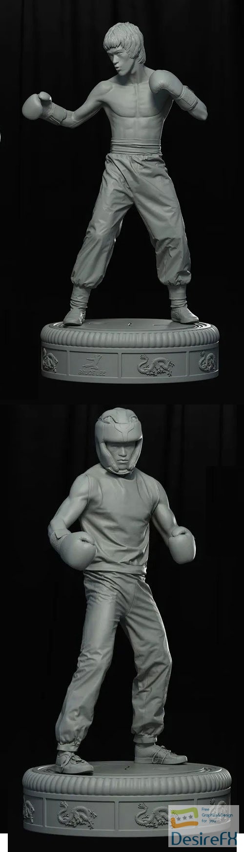 Bruce Lee and Enemy 3D Print Model