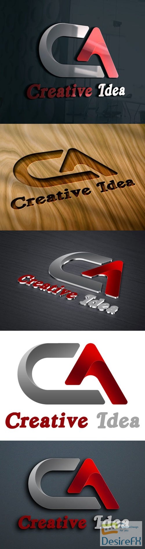 CA Letters – Creative Idea Logo Design PSD Template