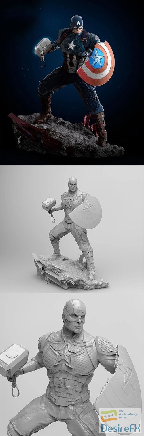 Captain America 3D Print Model