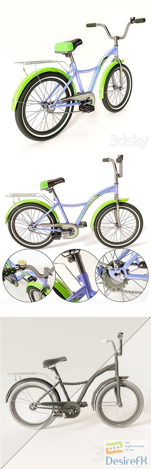 Children bicycle 3D Model