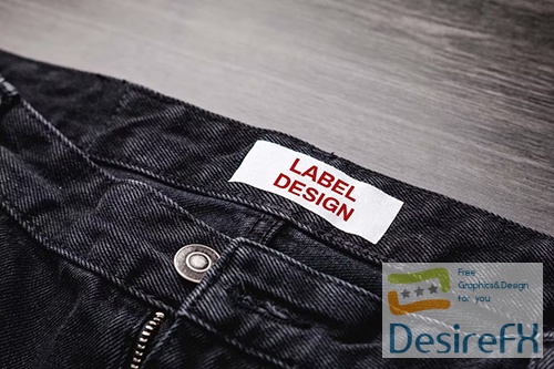 Clothing Label Mock Up on Jean PSD