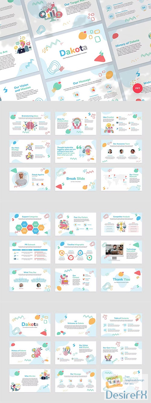 Cute Multipurpose Powerpoint, Keynote and Google Slides Presentation Template