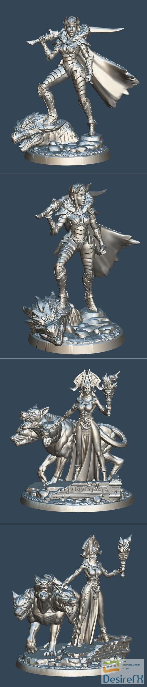 Download Dragon Slayer and Daughter of Persephone Necromancer 3D Print ...