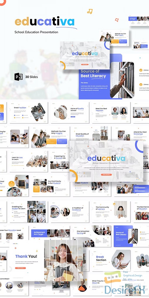 Educativa - School Education Powerpoint, Keynote and Google Slides