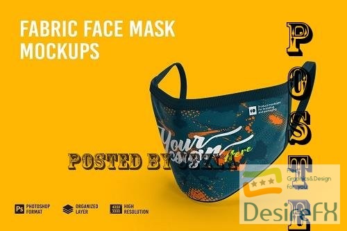 Fabric Face Mask Mockup - 7150704