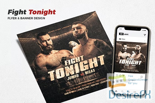 Fight Tonight Social Media Promotion PSD