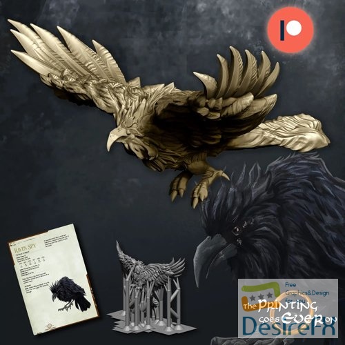 Flock of Raven Spies Flying V B 3D Print Model
