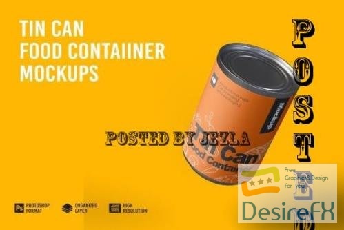 Food Container Can Mockup