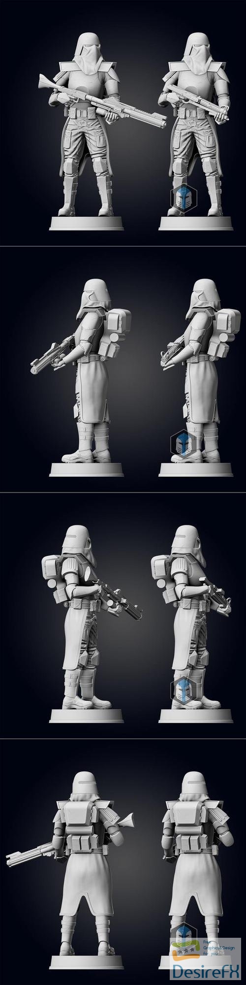 Galactic Marine Figurine - Pose 4 – 3D Print