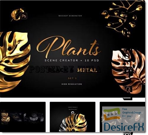 Gold and Black Monstera Plants - 7265624