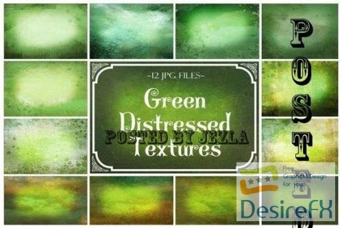 Green Distressed Textures, Digital Paper