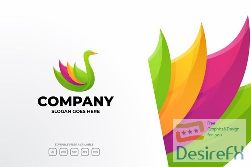 Green Goose Gradient Logo Design Template