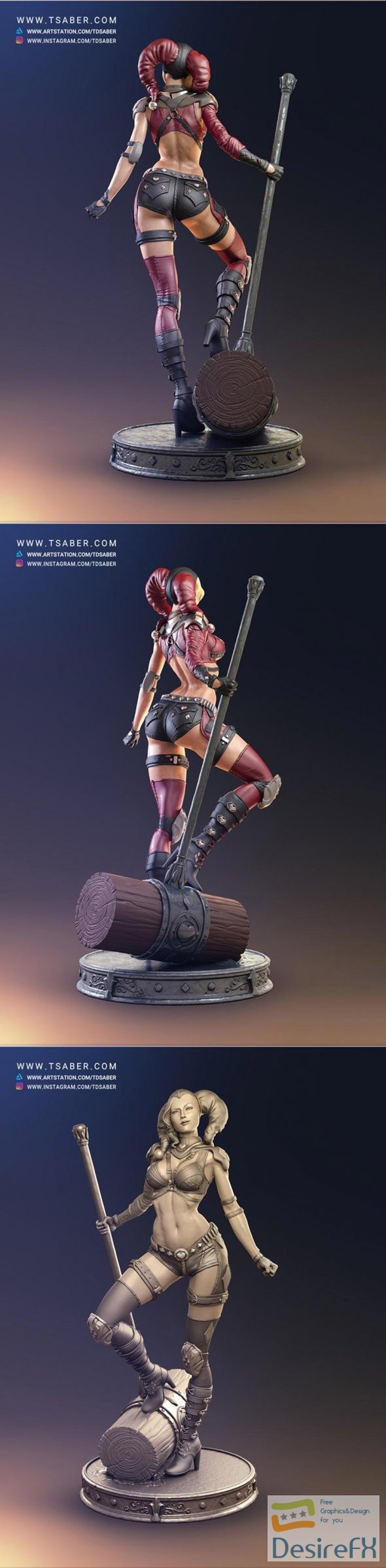 Harley Quinn statue 3D Print