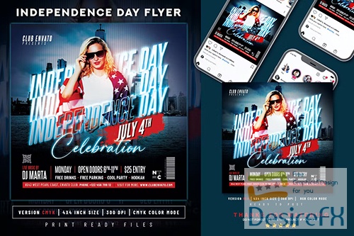 Independence Day Flyer Template | 4th of July PSD