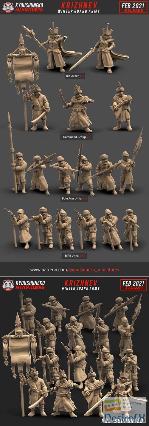 Kyoushuneko Miniatures - Krizhnev Winter Guard Army February 2021 – 3D Print