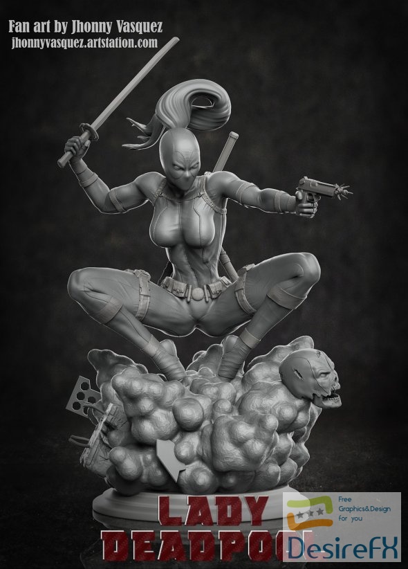 Lady Deadpool 3D Print