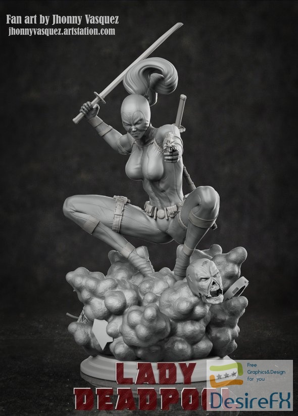 Lady Deadpool 3D Print