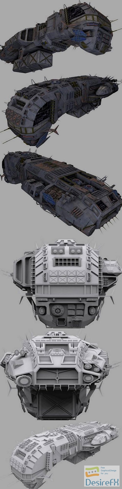 Morena smuggler ship Low-poly 3D Model