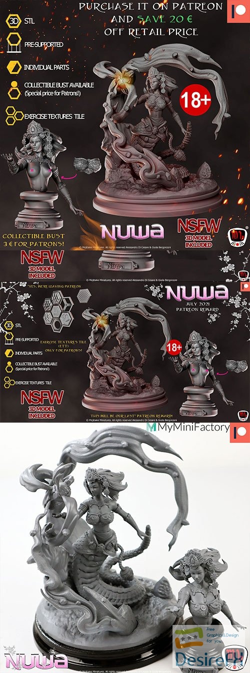 Nuwa, Chinese goddess 3D Print Model