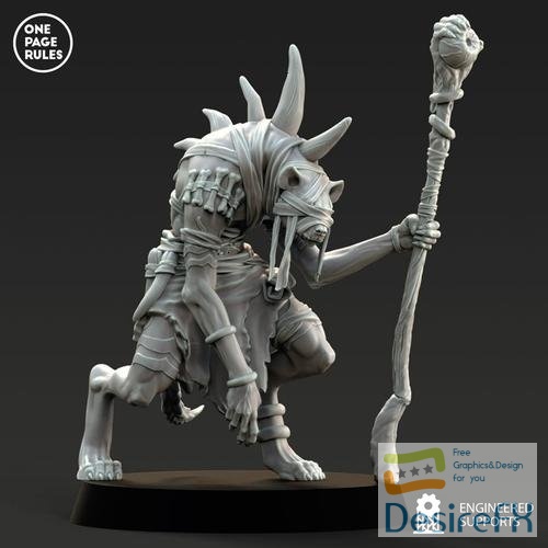 One Page Rules - Beastmen Shaman – 3D Print