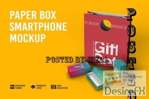 Paper Box Smartphone Mockup