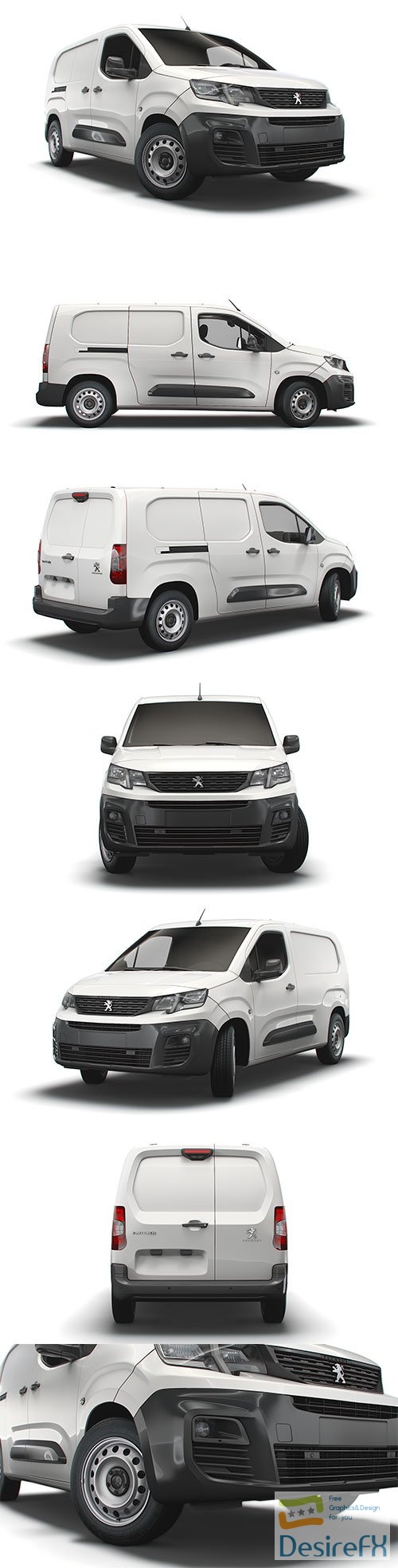 Peugeot Partner Crew Van LWB 2021 3D Model