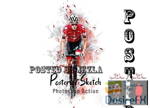 Posterize Sketch Photoshop Action - 7288745