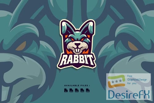 Rabbit Sport and Esport Mascot Character Logo