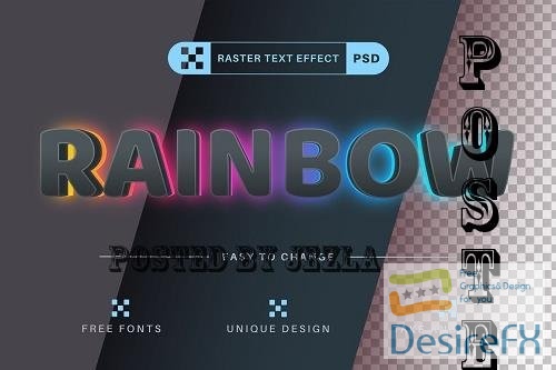 Rainbow Glow - Editable Text Effect - 7259940