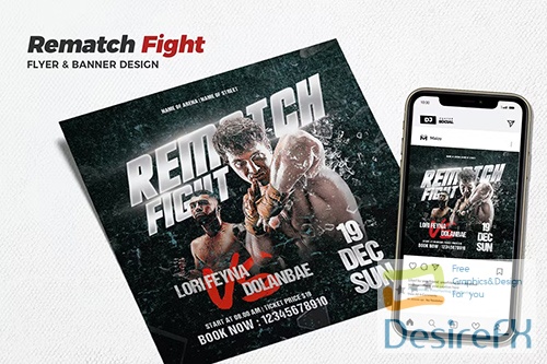 Rematch Fight Social Media Promotion PSD
