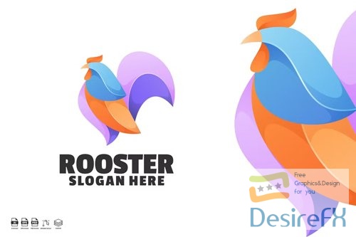 Rooster Gradient Colorful Logo